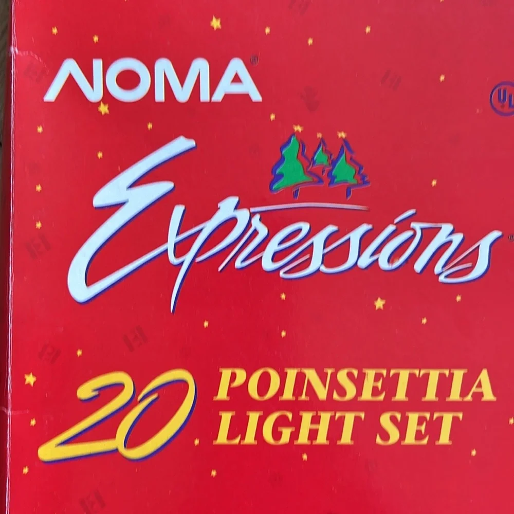 Vintage NOMA Expressions Poinsettias Light Sets Two Packages Unused